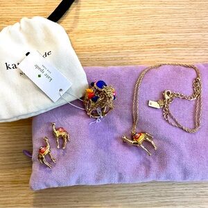 Kate Spade camel jewelry set - includes necklace, earrings, and ring (size 7)!